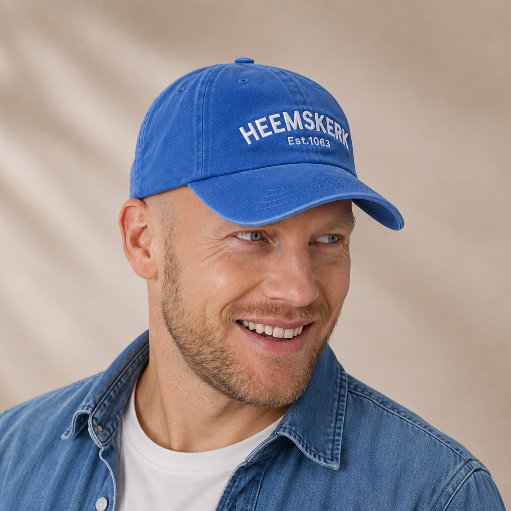 Heemskerk Since 1063 | Cap Vintage Royal Blue | Geborduurd - Afbeelding 2